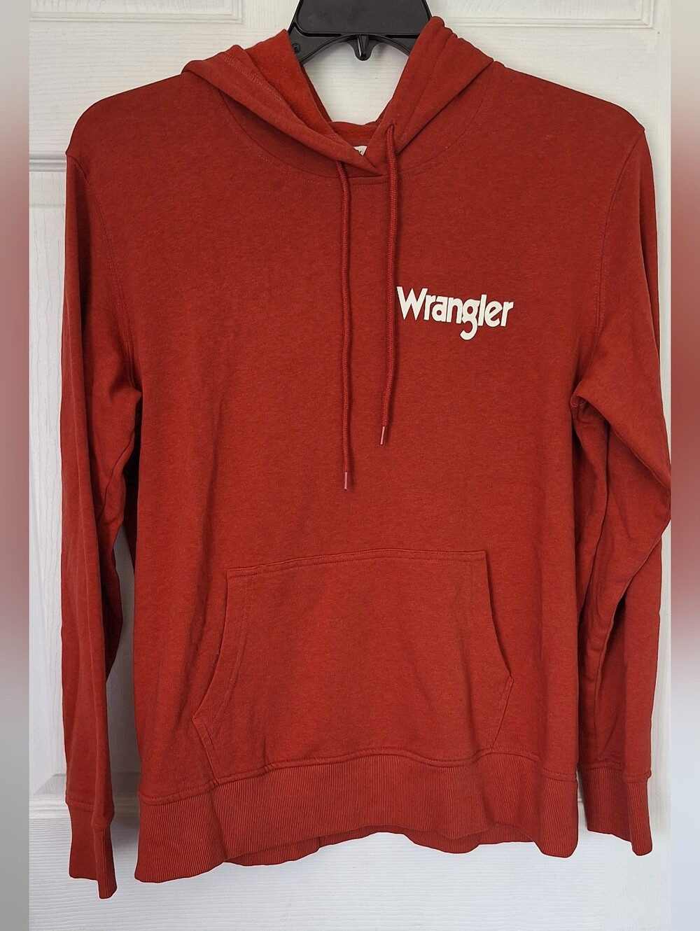 Wrangler Retro Brick Red Logo Pullover Hoodie Size Large
